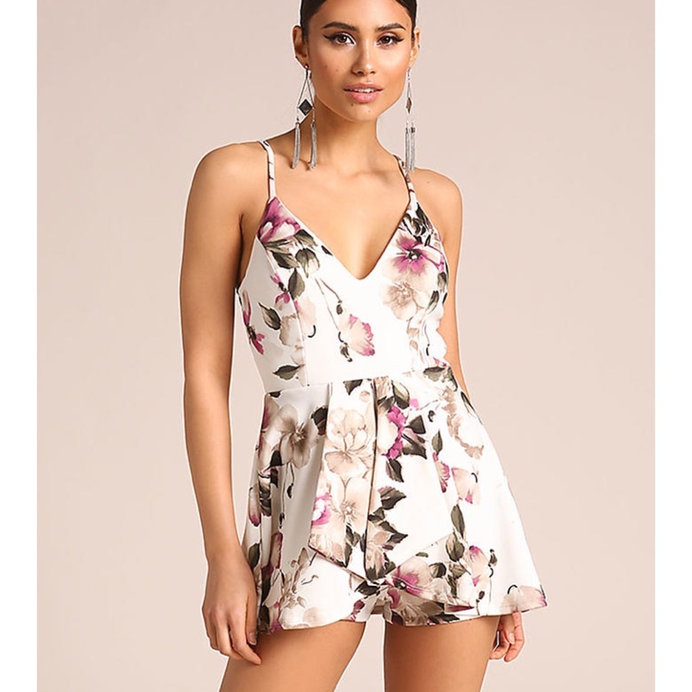 White floral romper